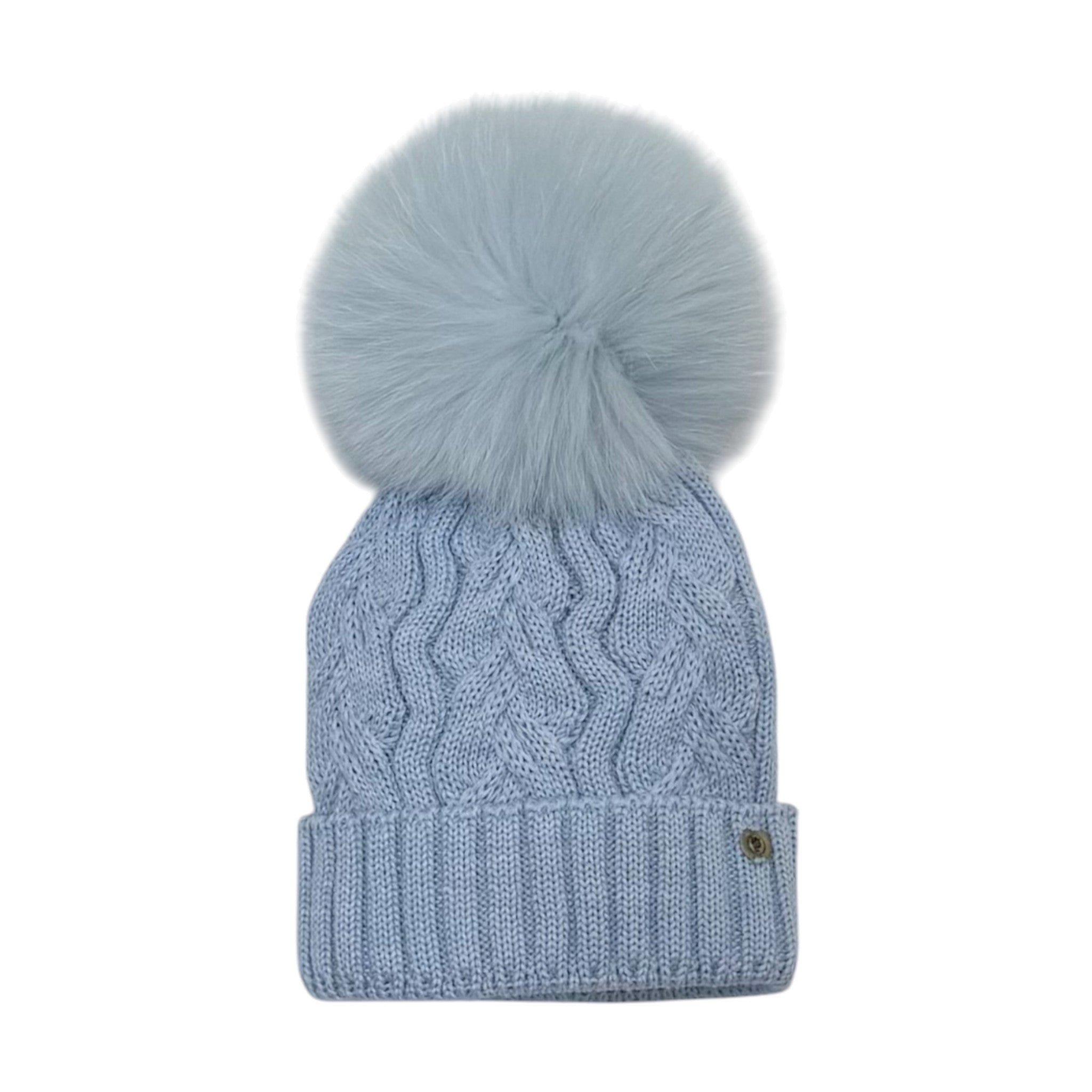 Cappello Maglia Treccia Cielo CT0228VA/C corredino e abbigliamento neonato | NANU' BABY