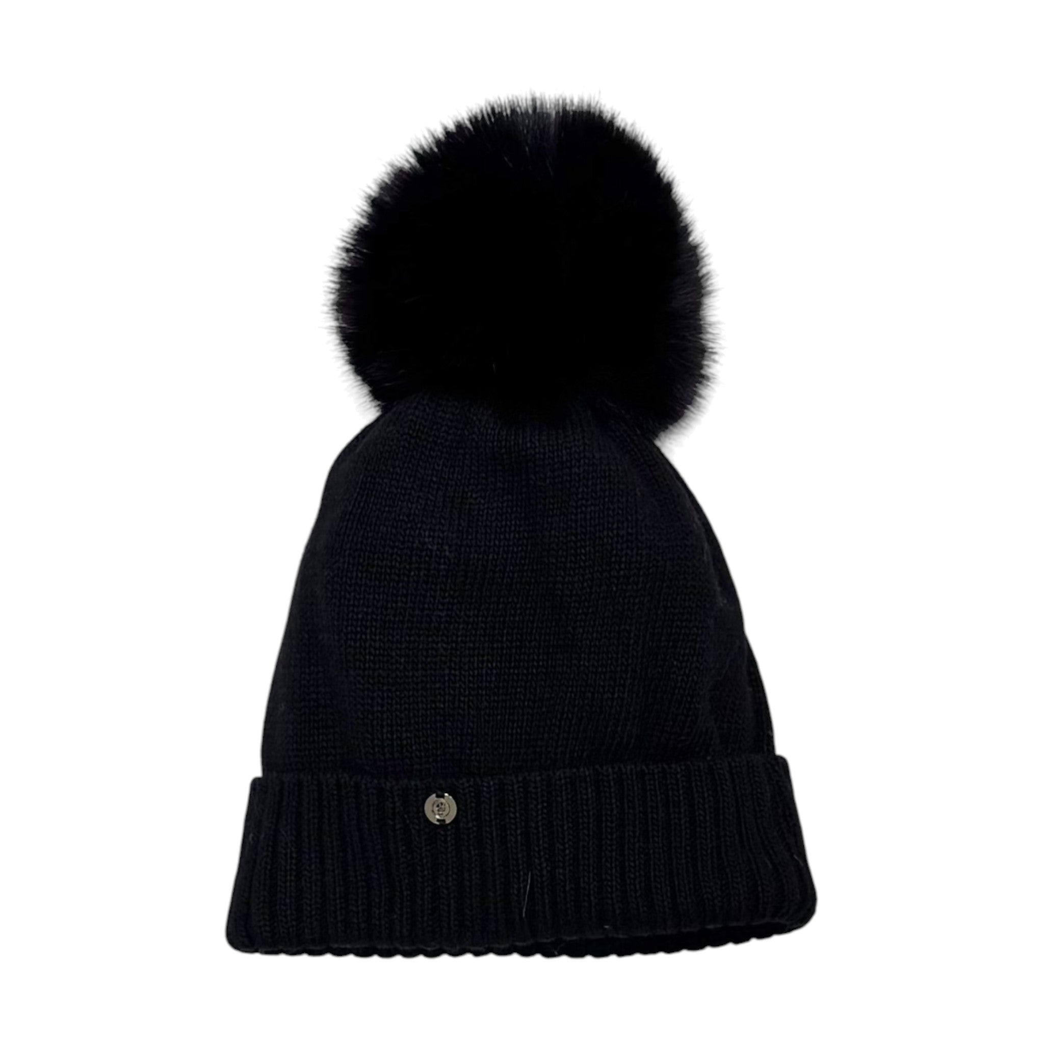 Cappello Pom Pon Ecologico Nero CT1622EA/N corredino e abbigliamento neonato | NANU' BABY