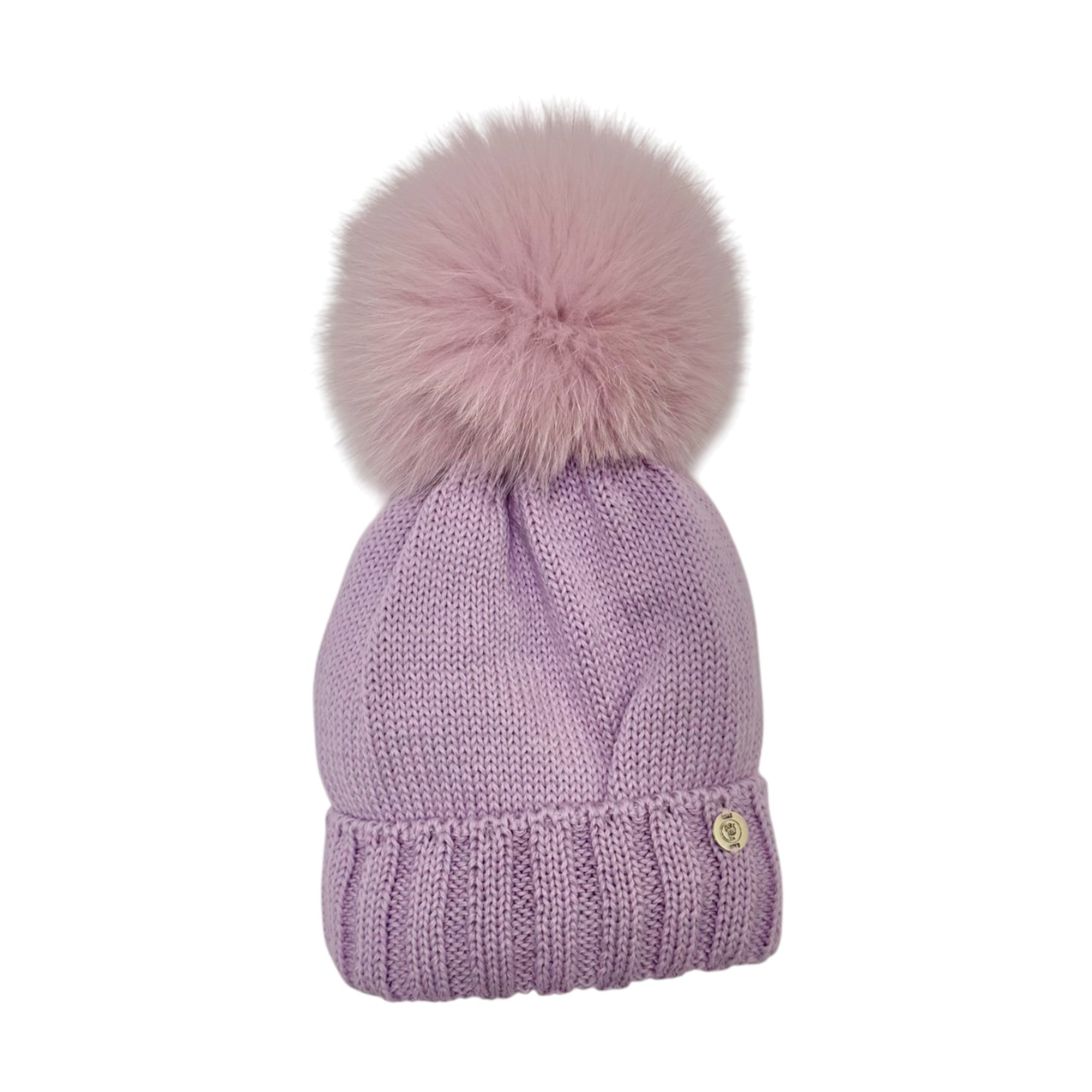 Cappello Pom Pon Volpe Lilla CT3443VA/L corredino e abbigliamento neonato | NANU' BABY