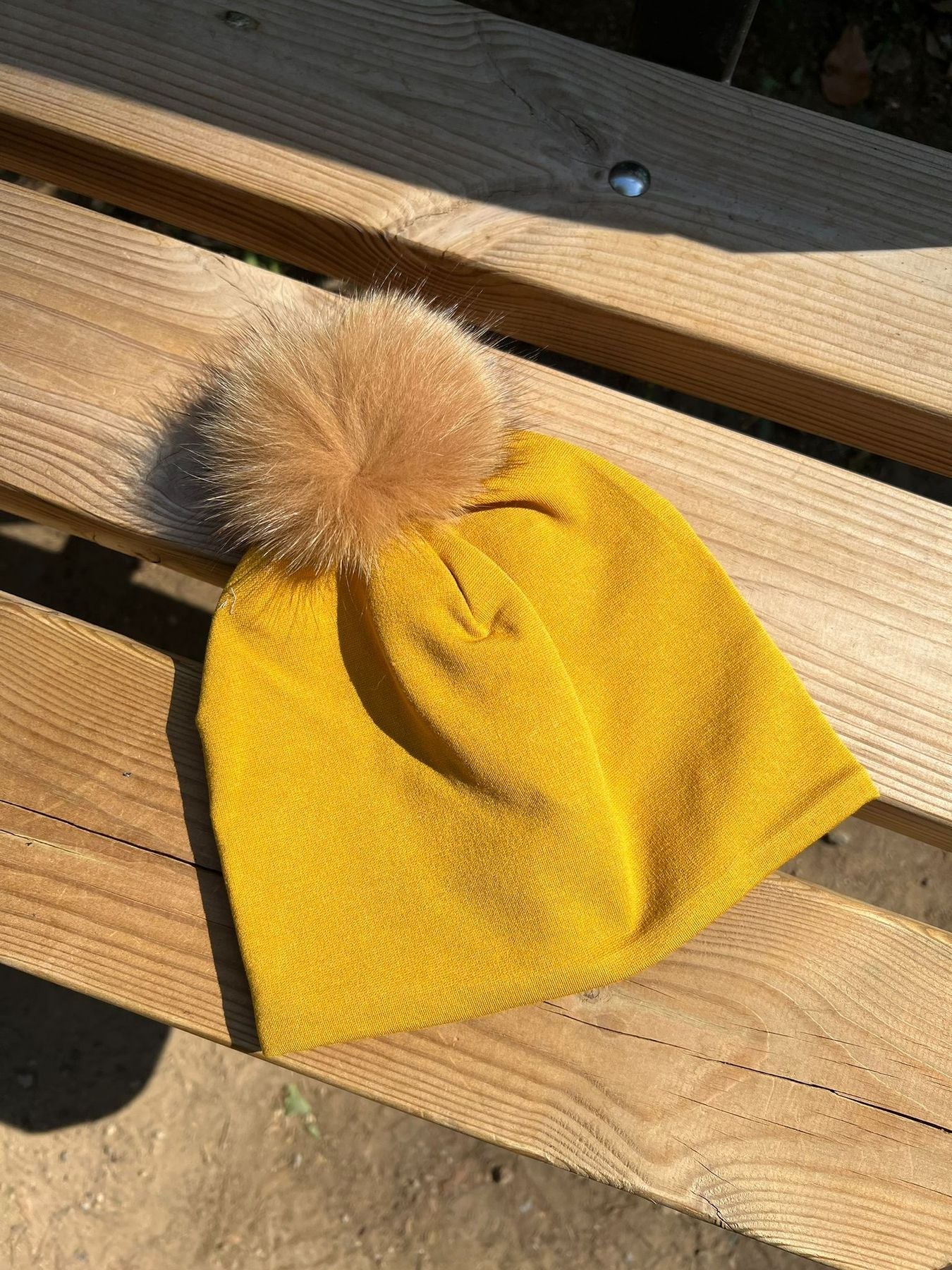 Cappello Pon pon SENAPE AC36088/T01 corredino e abbigliamento neonato | NANU' BABY