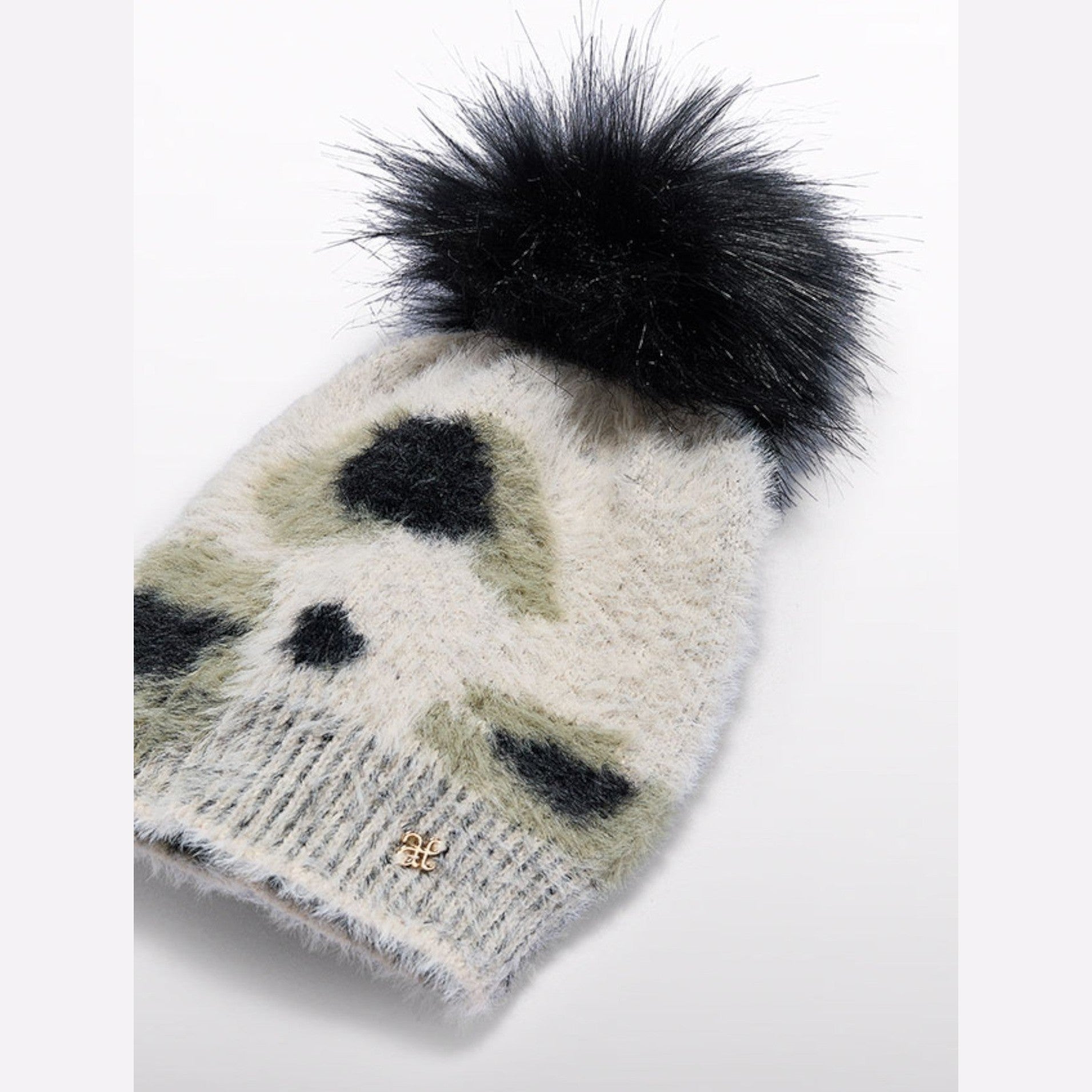 Cappello tricot jacquard pelo Bimba Nero 5963/1 corredino e abbigliamento neonato | NANU' BABY