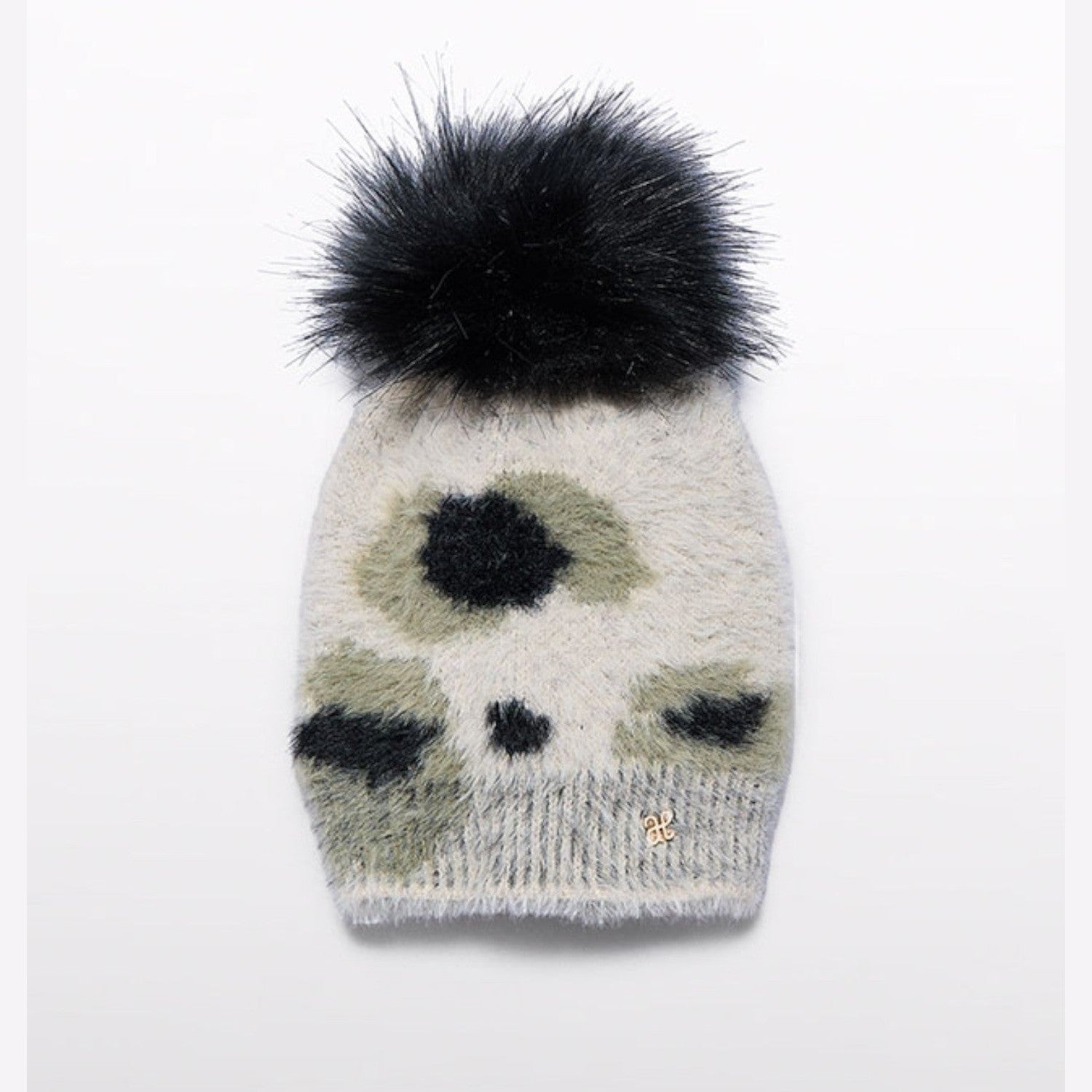 Cappello tricot jacquard pelo Bimba Nero 5963/1 corredino e abbigliamento neonato | NANU' BABY
