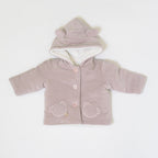 Cappottino Cappuccio Orsetto Bimba Cotone 100% Rosa IN5940/R corredino e abbigliamento neonato | NANU' BABY