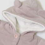 Cappottino Cappuccio Orsetto Bimba Cotone 100% Rosa IN5940/R corredino e abbigliamento neonato | NANU' BABY
