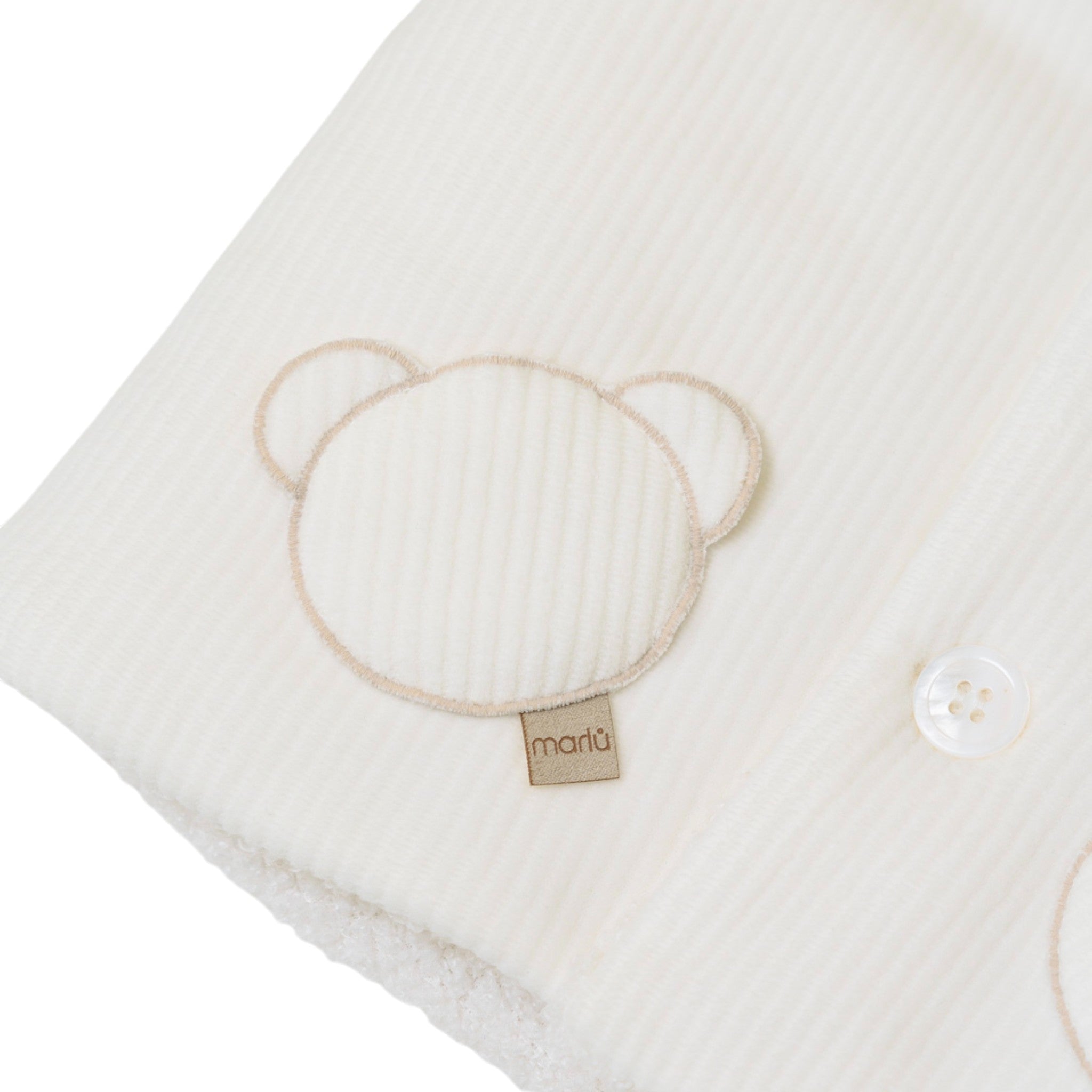 Cappottino Cappuccio Orsetto Bimbo Cotone 100% Vaniglia IN5940/V corredino e abbigliamento neonato | NANU' BABY