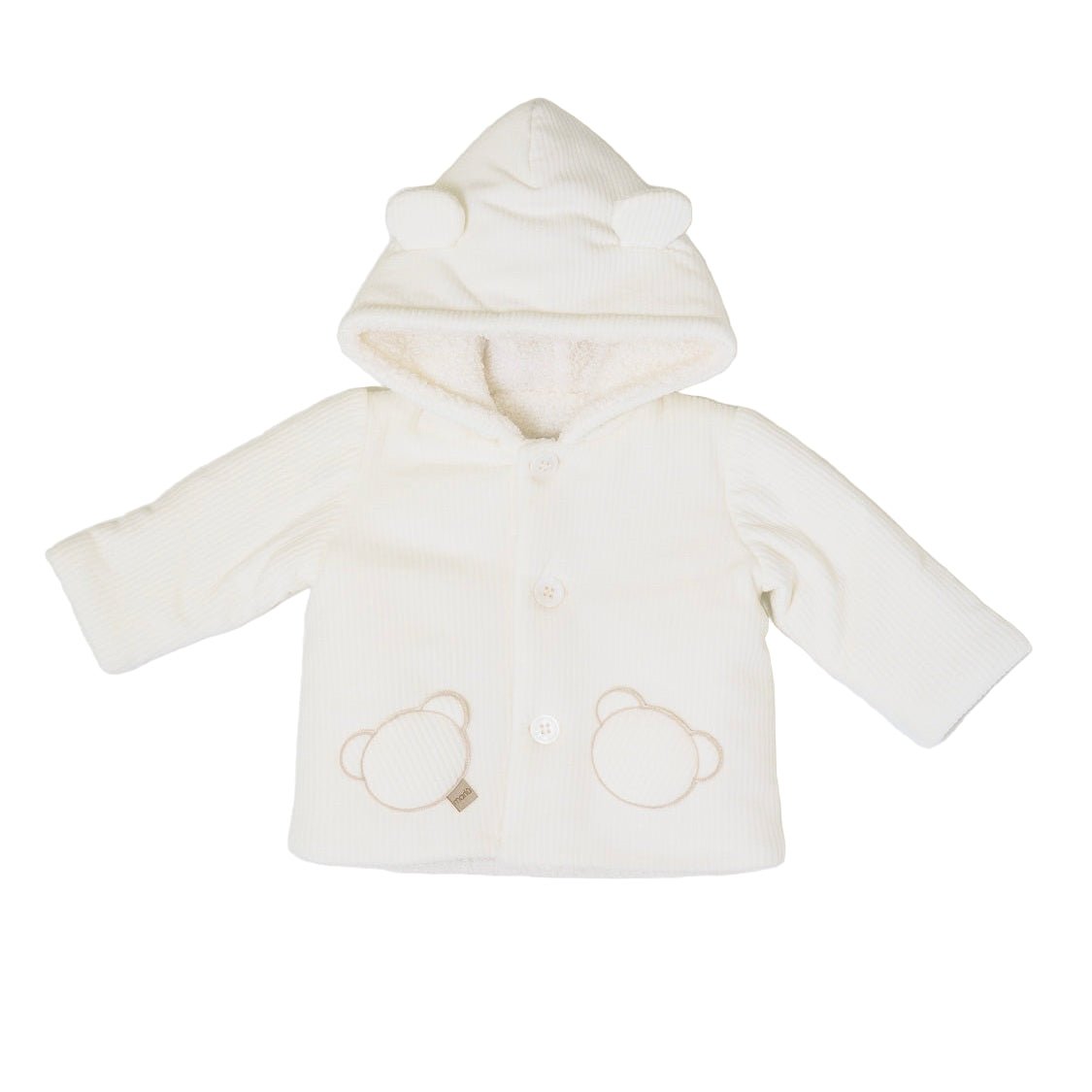 Cappottino Cappuccio Orsetto Bimbo Cotone 100% Vaniglia IN5940/V corredino e abbigliamento neonato | NANU' BABY