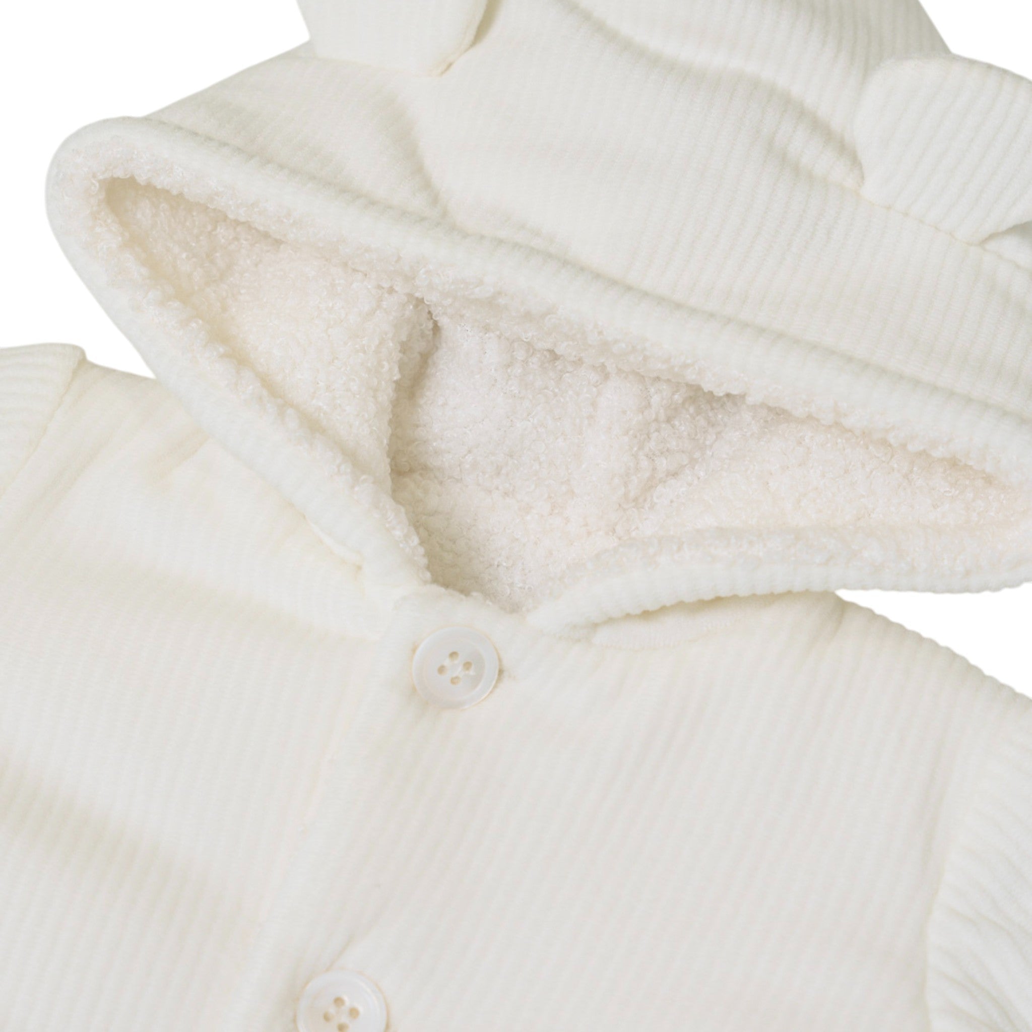 Cappottino Cappuccio Orsetto Bimbo Cotone 100% Vaniglia IN5940/V corredino e abbigliamento neonato | NANU' BABY