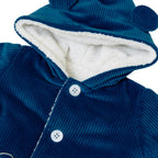 Cappottino Cappuccio Orsetto Bimbo Cotone 100% Zaffiro IN5940/Z corredino e abbigliamento neonato | NANU' BABY