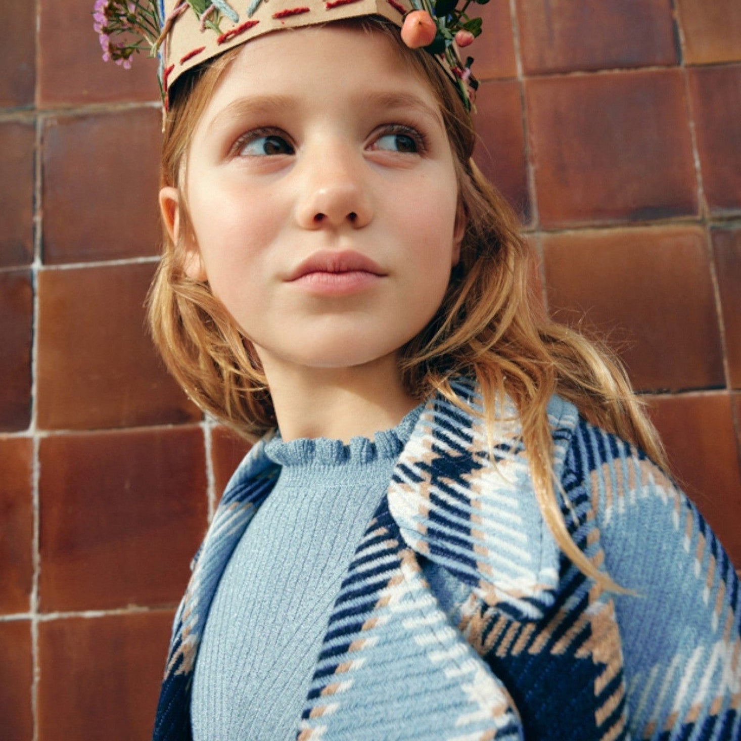 Cappotto a quadri Bimba CIELO 5845/4 corredino e abbigliamento neonato | NANU' BABY