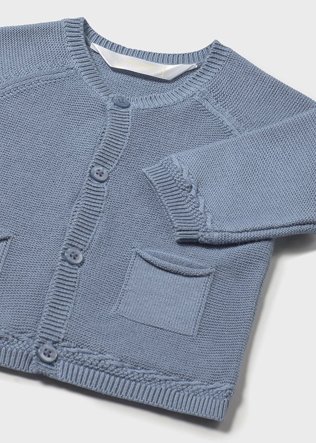 Cardigan Cotone Classico Azzurro 1393/AZ corredino e abbigliamento neonato | NANU' BABY