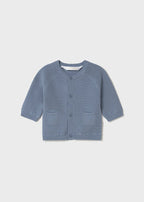 Cardigan Cotone Classico Azzurro 1393/AZ corredino e abbigliamento neonato | NANU' BABY