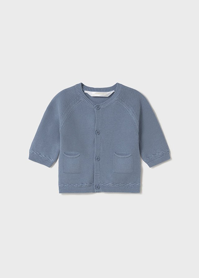 Cardigan Cotone Classico Azzurro 1393/AZ corredino e abbigliamento neonato | NANU' BABY