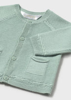 Cardigan Cotone Classico Verde 1393/V corredino e abbigliamento neonato | NANU' BABY