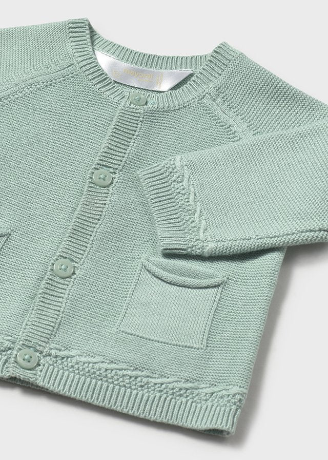 Cardigan Cotone Classico Verde 1393/V corredino e abbigliamento neonato | NANU' BABY