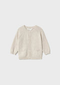 Cardigan Cotone Tricot Avorio 1311/80 corredino e abbigliamento neonato | NANU' BABY