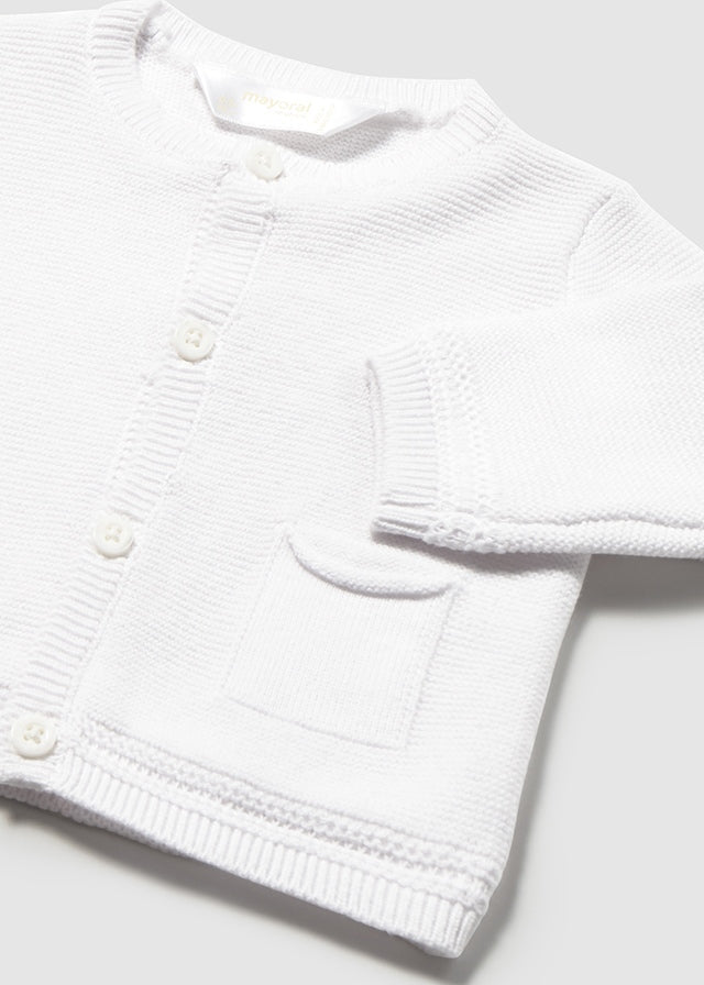 Cardigan Cotone Tricot Bianco 1303/63 corredino e abbigliamento neonato | NANU' BABY