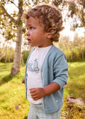 Cardigan Cotone Tricot Verde 1310/75 corredino e abbigliamento neonato | NANU' BABY