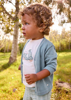Cardigan Cotone Tricot Verde 1310/75 corredino e abbigliamento neonato | NANU' BABY