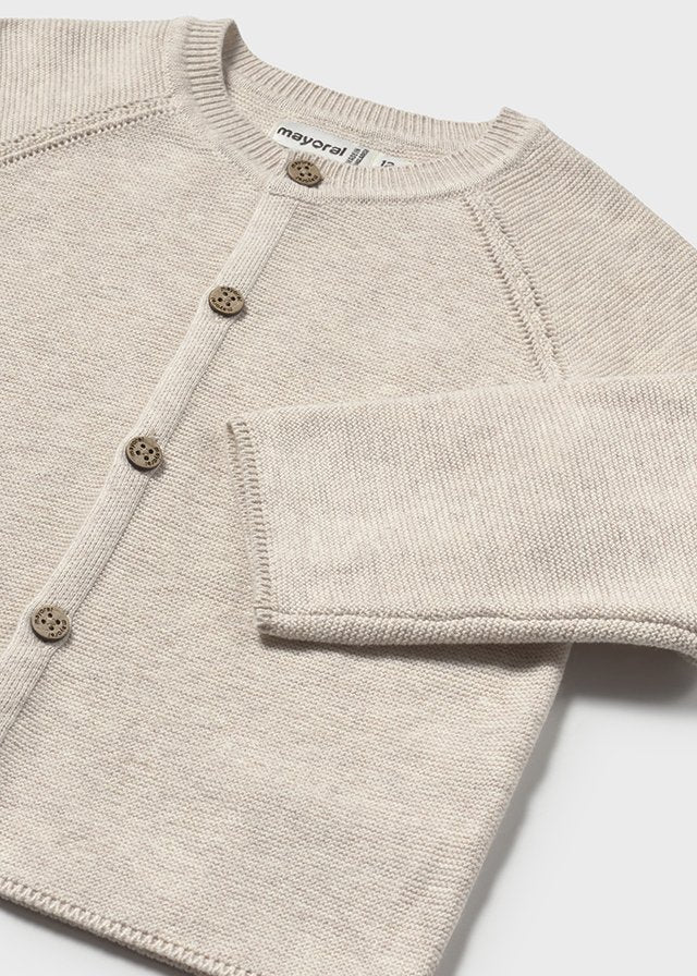 Cardigan Filo Cotone Beige 1306/53 corredino e abbigliamento neonato | NANU' BABY