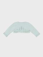 Cardigan Filo Cotone Pizzo Verde 1377/G corredino e abbigliamento neonato | NANU' BABY