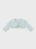 Cardigan Filo Cotone Pizzo Verde 1377/G corredino e abbigliamento neonato | NANU' BABY