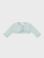 Cardigan Filo Cotone Pizzo Verde 1377/G corredino e abbigliamento neonato | NANU' BABY