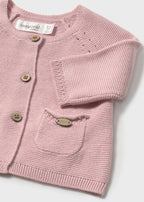 Cardigan Filo Cotone Rosa 1307/R corredino e abbigliamento neonato | NANU' BABY