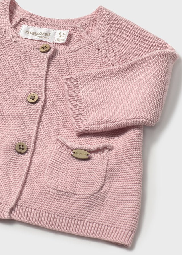 Cardigan Filo Cotone Rosa 1307/R corredino e abbigliamento neonato | NANU' BABY