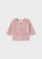 Cardigan Filo Cotone Rosa 1307/R corredino e abbigliamento neonato | NANU' BABY