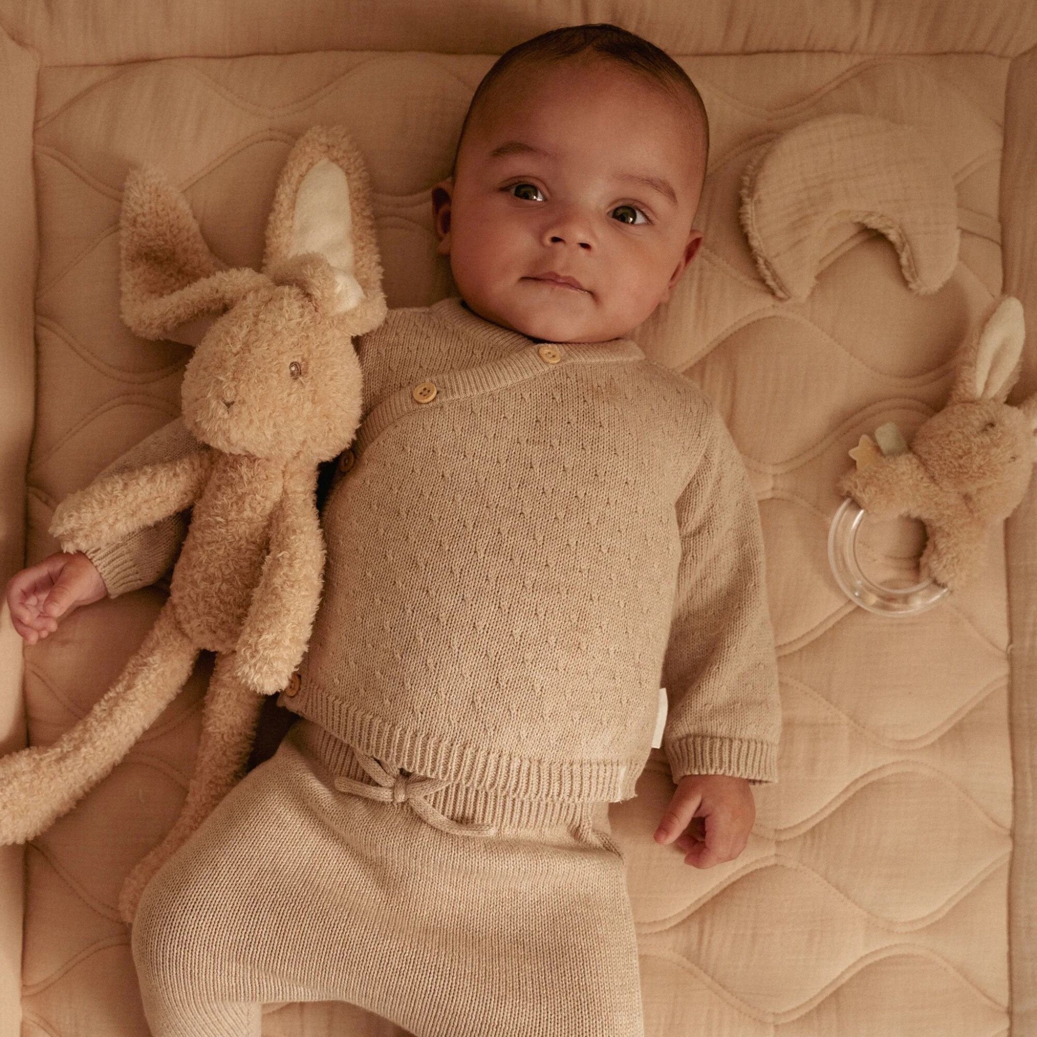 Cardigan in maglia Neonato Beige CL25292001 corredino e abbigliamento neonato | NANU' BABY