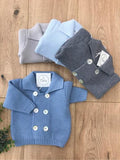 Cardigan in pregiata lana Bimbo Grigio LA824 corredino e abbigliamento neonato | NANU' BABY
