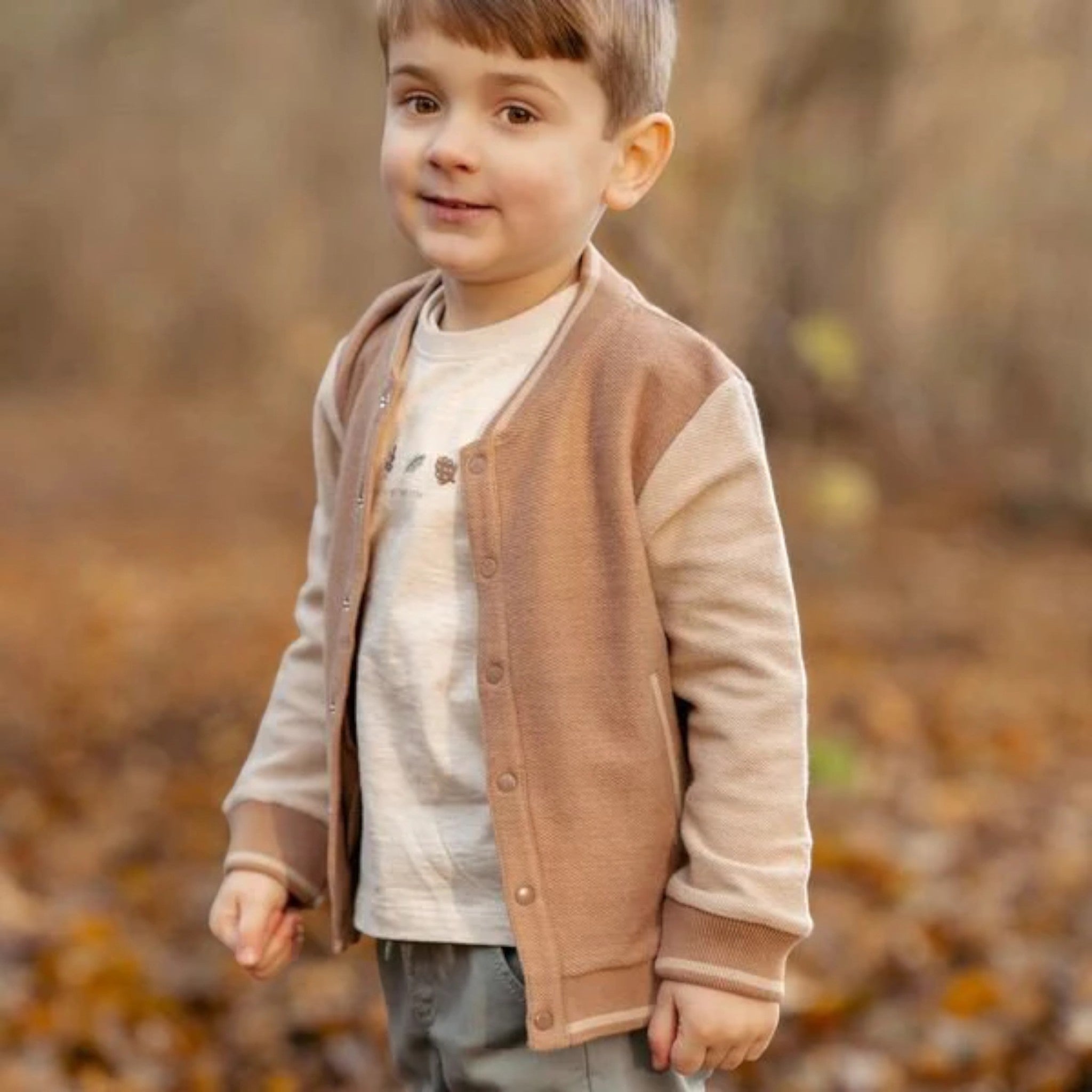Cardigan lavorato a maglia - Amici della Foresta Bimbo Marrone CL25092104 corredino e abbigliamento neonato | NANU' BABY