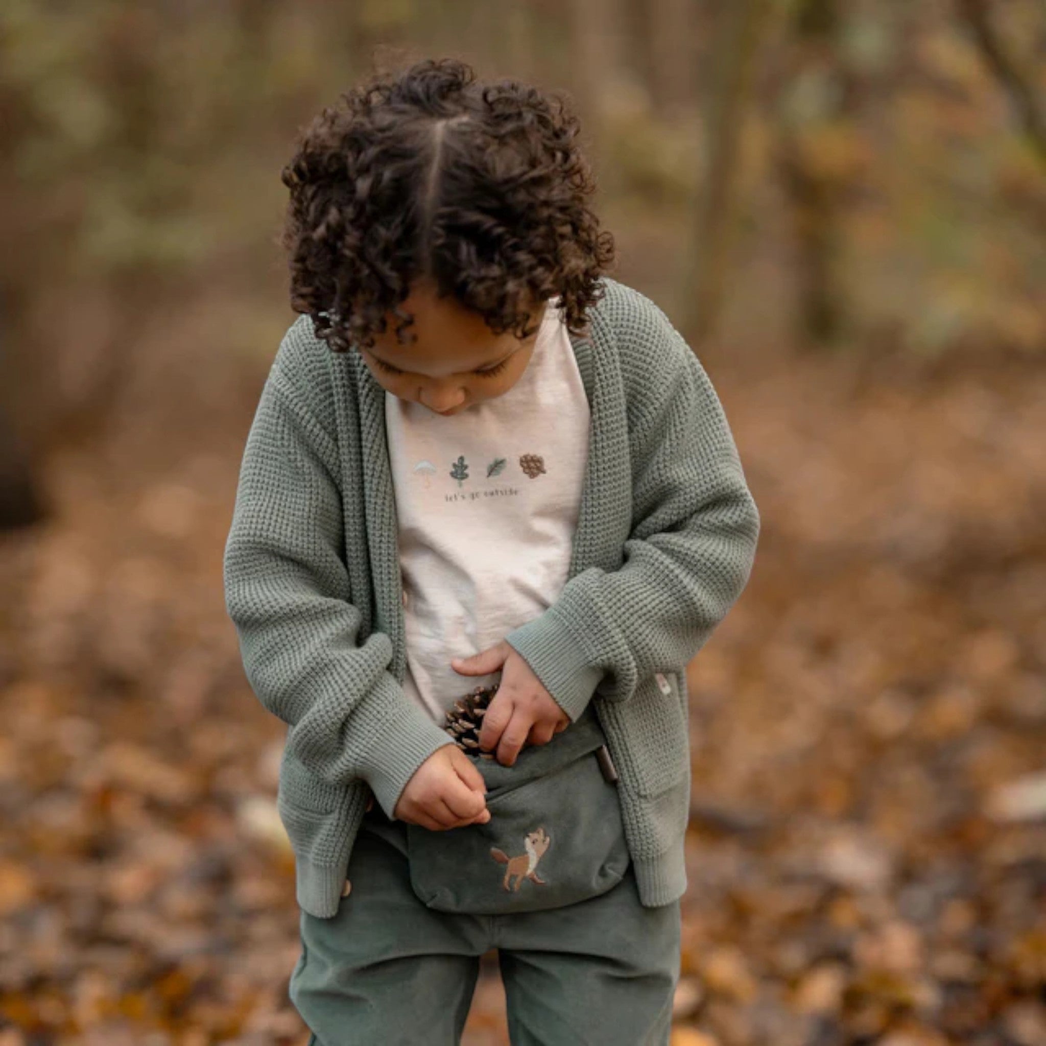 Cardigan lavorato a maglia - Amici della foresta Bimbo Verde CL25092092 corredino e abbigliamento neonato | NANU' BABY