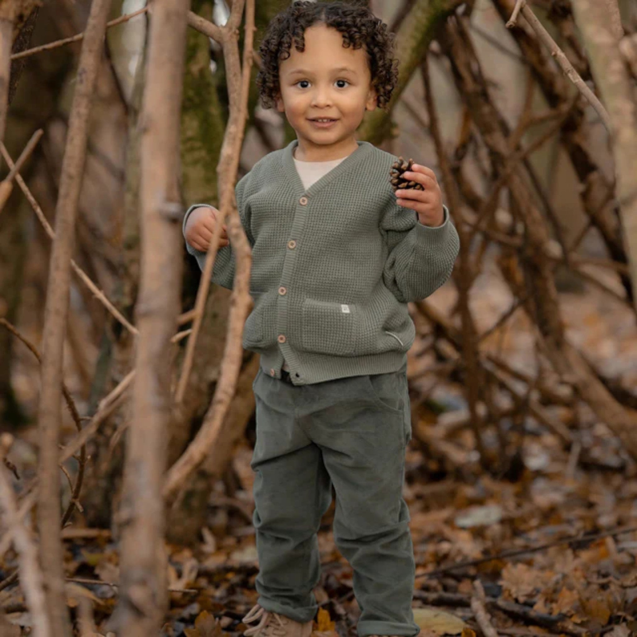 Cardigan lavorato a maglia - Amici della foresta Bimbo Verde CL25092092 corredino e abbigliamento neonato | NANU' BABY