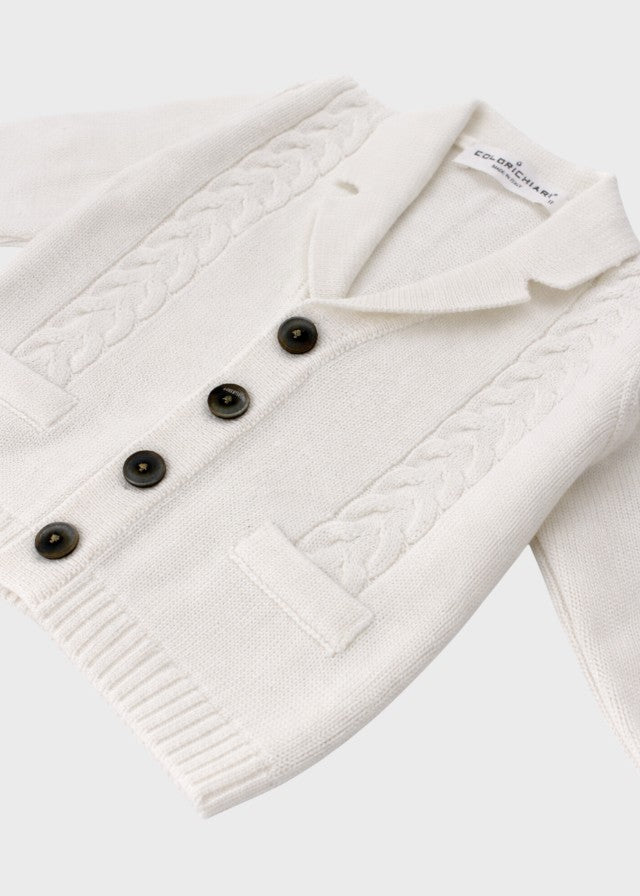 Cardigan Maglia Bottoni Bianco corredino e abbigliamento neonato | NANU' BABY