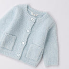 Cardigan Tricot Bouclé Taschine Bimba Bianco 3F707/3942 corredino e abbigliamento neonato | NANU' BABY
