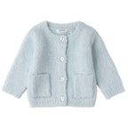 Cardigan Tricot Bouclé Taschine Bimba Bianco 3F707/3942 corredino e abbigliamento neonato | NANU' BABY