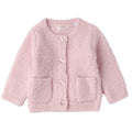 Cardigan Tricot Bouclé Taschine Bimba Rosa 3F707/2714 corredino e abbigliamento neonato | NANU' BABY