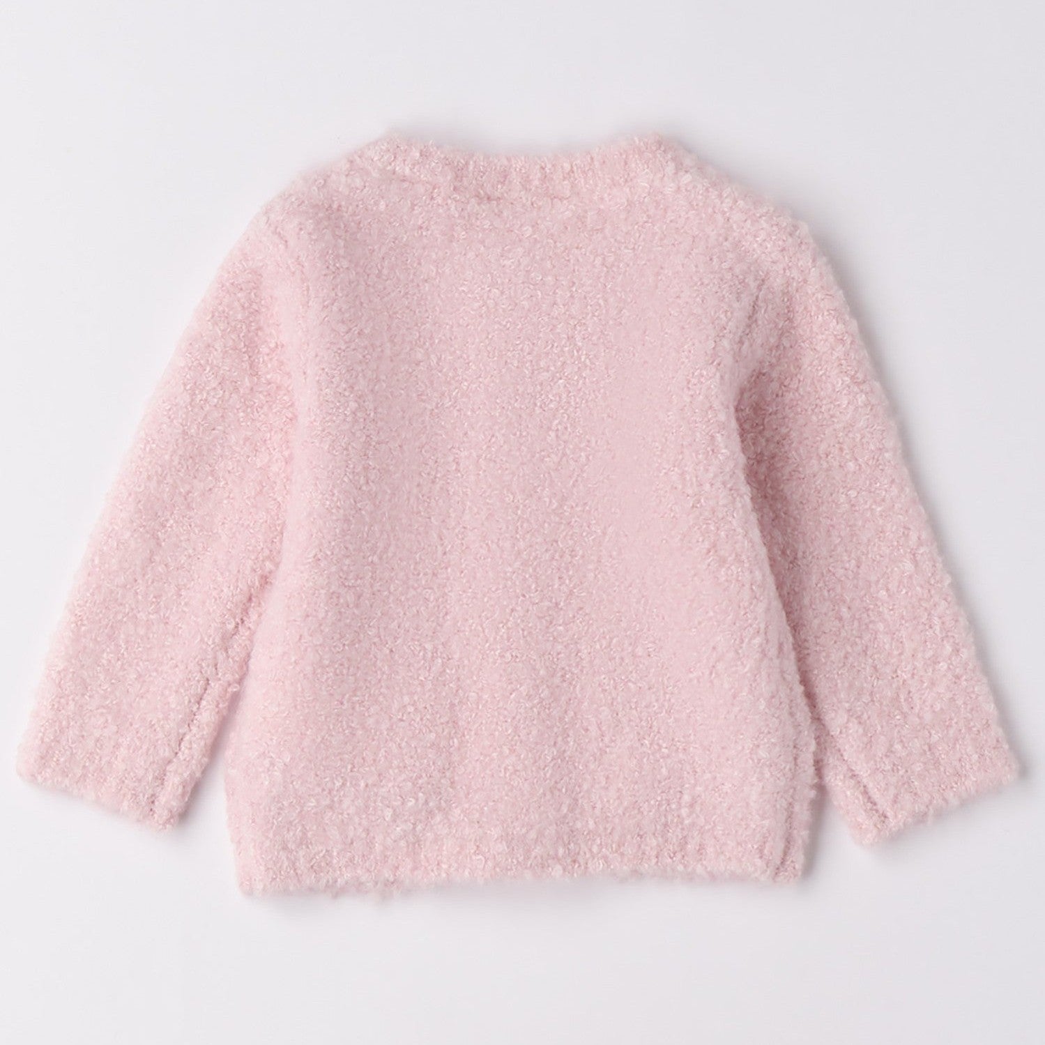 Cardigan Tricot Bouclé Taschine Bimba Rosa 3F707/2714 corredino e abbigliamento neonato | NANU' BABY