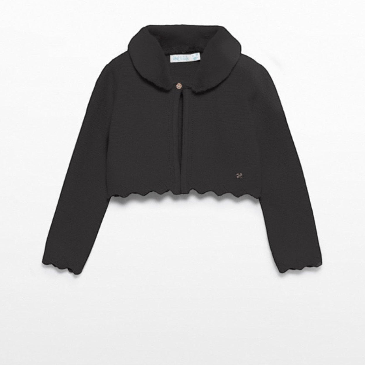 Cardigan tricot colletto pell Bimba Nero 5834/80 corredino e abbigliamento neonato | NANU' BABY