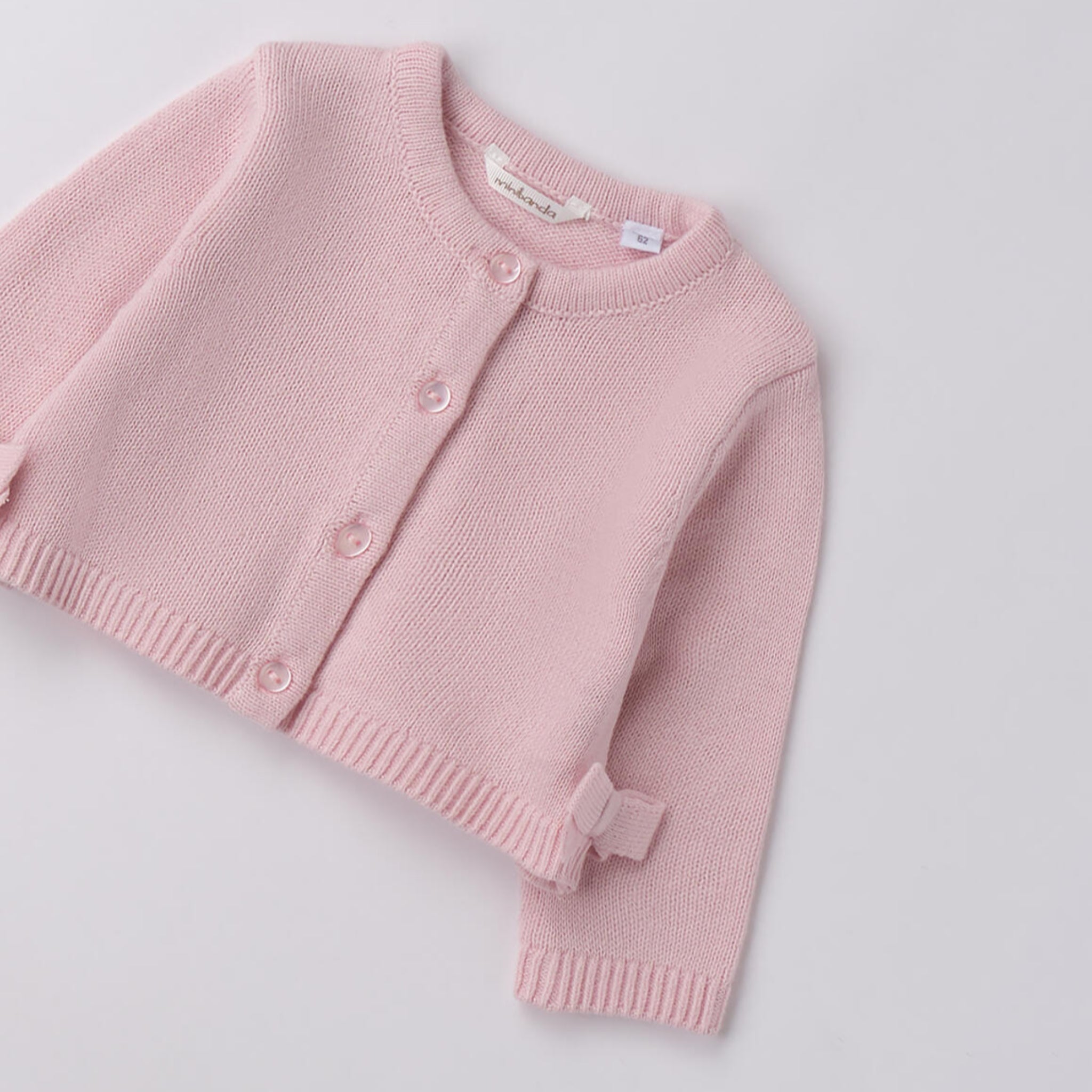 Cardigan Tricot Cotone Lana Bimba Rosa 3F703/2714 corredino e abbigliamento neonato | NANU' BABY