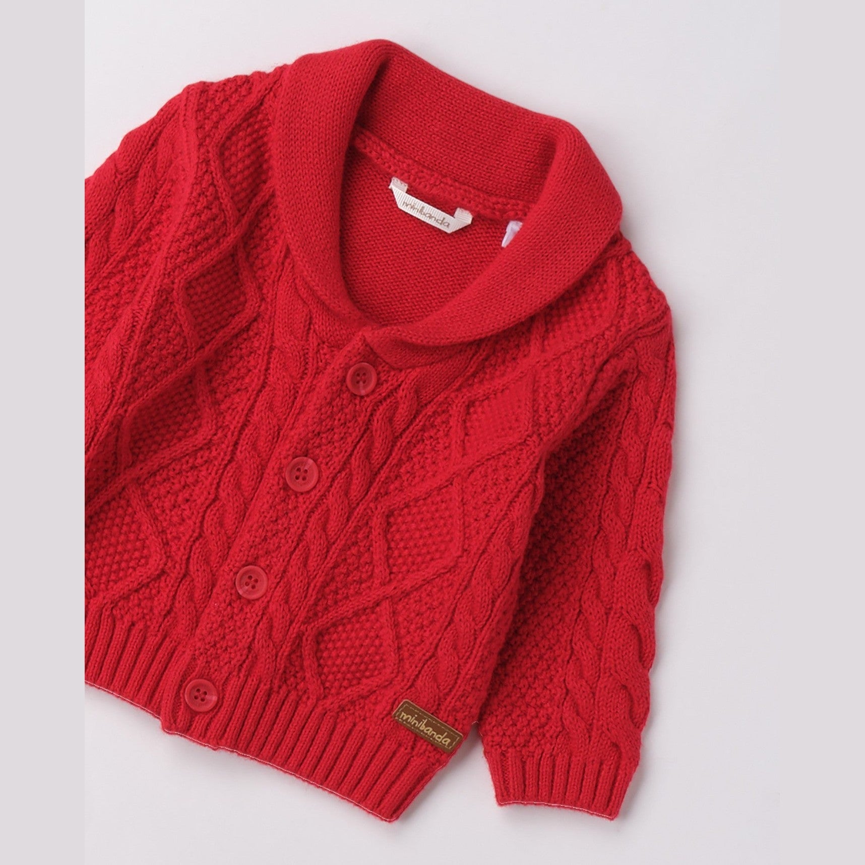 Cardigan Tricot Cotone Lana Bimbo Rosso 3F657/2253 corredino e abbigliamento neonato | NANU' BABY