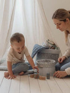 Cesto portaoggetti trapuntato grande - Amici della foresta BLU TE31044030 corredino e abbigliamento neonato | NANU' BABY