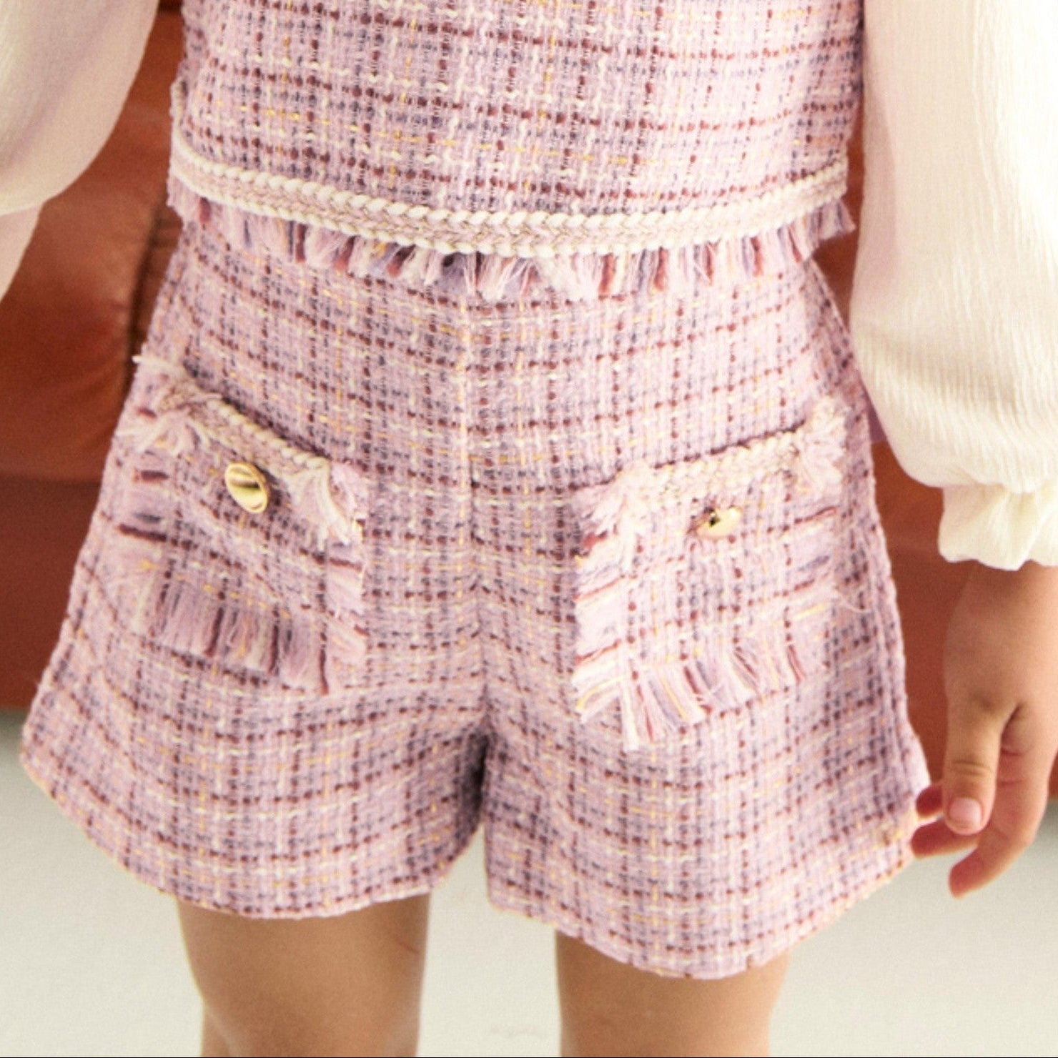 Compl. bermuda tweed Bimba Rosa 5727/8 corredino e abbigliamento neonato | NANU' BABY