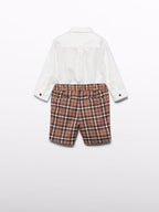 Compl. camicia bermuda quadri Bimbo CAMMELLO 5701/C corredino e abbigliamento neonato | NANU' BABY