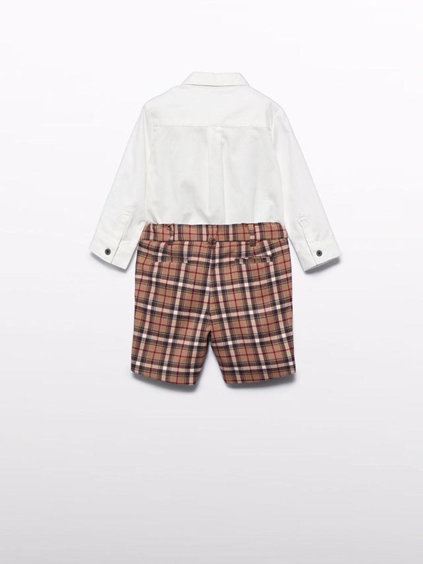 Compl. camicia bermuda quadri Bimbo CAMMELLO 5701/C corredino e abbigliamento neonato | NANU' BABY