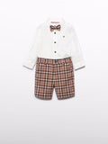 Compl. camicia bermuda quadri Bimbo CAMMELLO 5701/C corredino e abbigliamento neonato | NANU' BABY