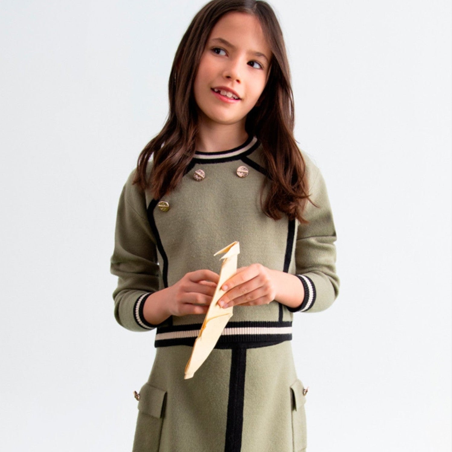 Compl. gonna tricot Bimba Verde 5544/6 corredino e abbigliamento neonato | NANU' BABY