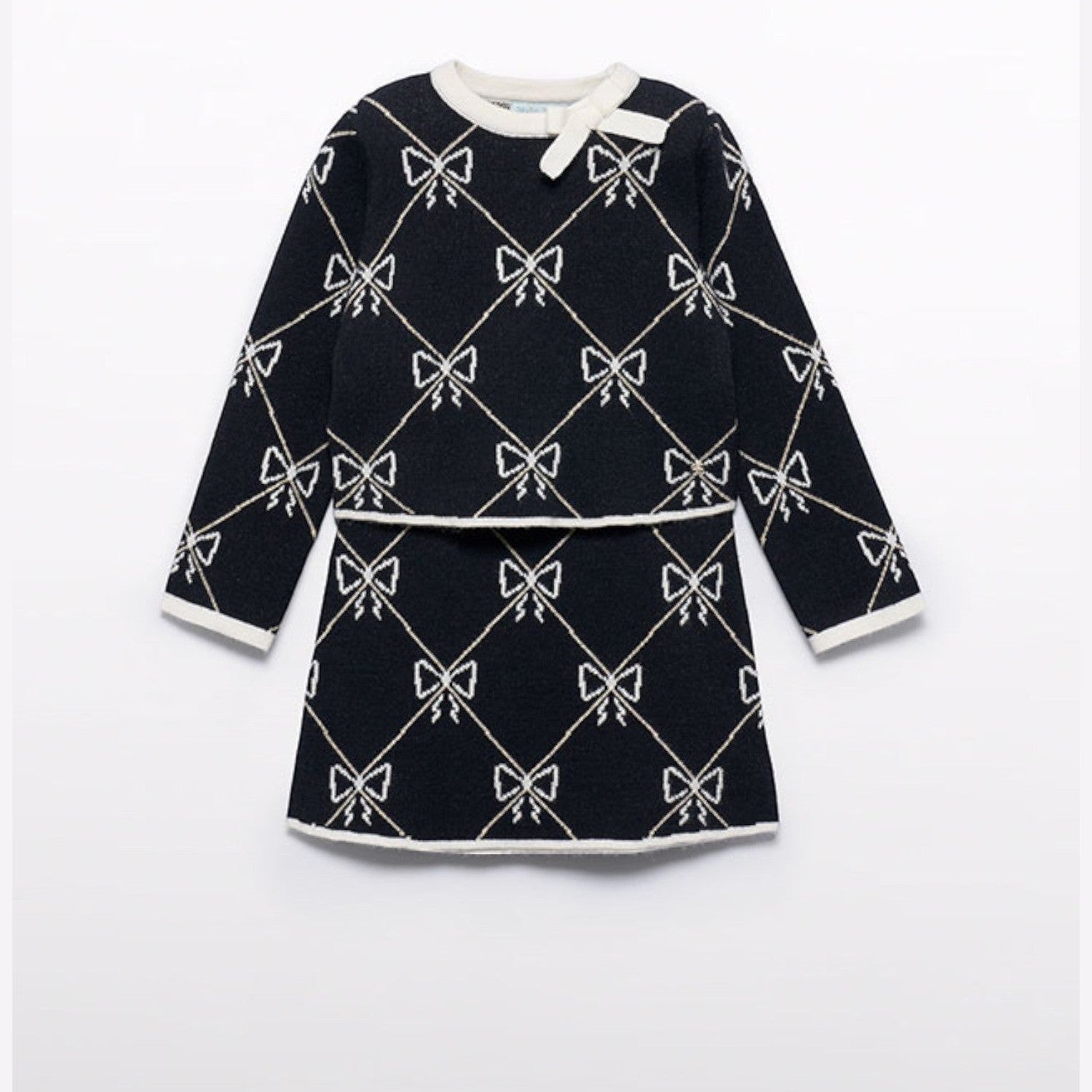 Compl. gonna tricot jacquard Bimba Nero 5538/8 corredino e abbigliamento neonato | NANU' BABY