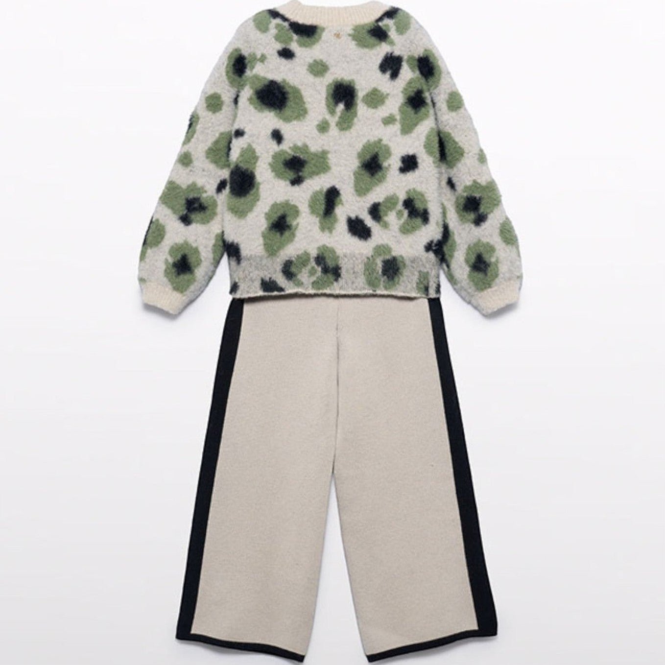 Compl. pantalone leopardo pel Bimba Nero 5733/1 corredino e abbigliamento neonato | NANU' BABY